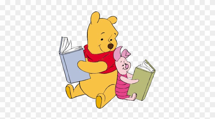 Classics Clipart Piglet - Winnie The Pooh Reading A Book #104359.