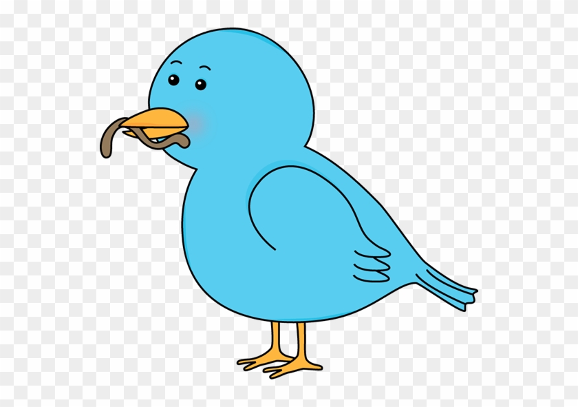 Clipart Early Bird Bluebird Pencil And In Color - Bird With A Worm #104630