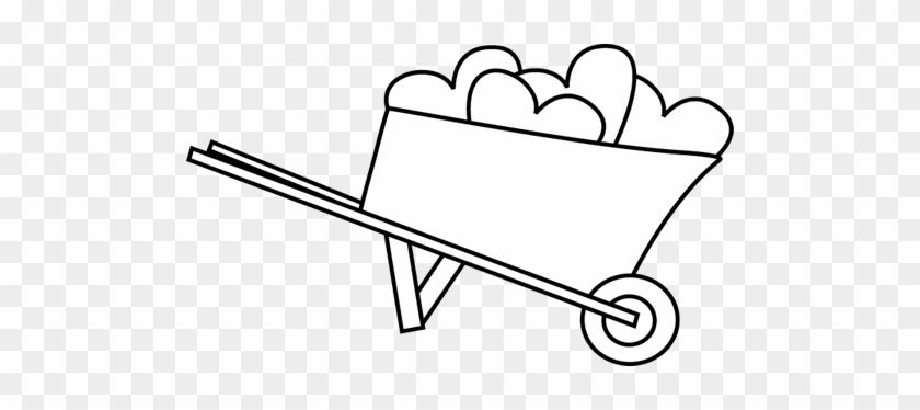 Black And White Wheelbarrow Of Hearts - Pushing Boy Black And White #104644