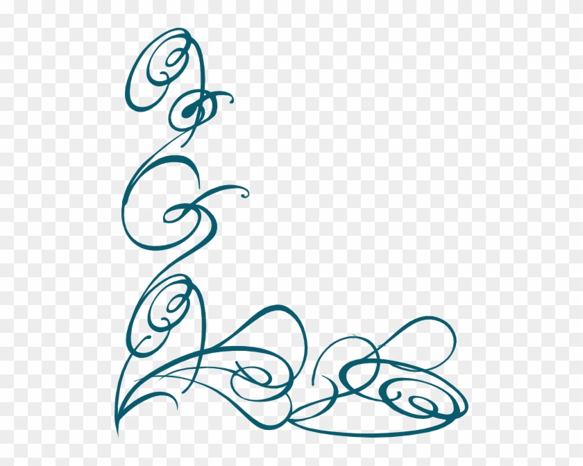 Blue Decorative Swirl Clip Art - Teal Clip Art #105605