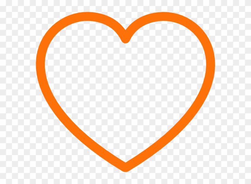 Orange Love Heart Outline #105611