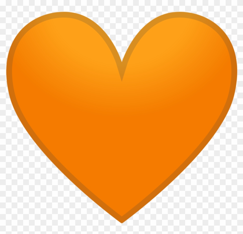 12147 Orange Heart Icon - Orange Heart Emoji Png #105626