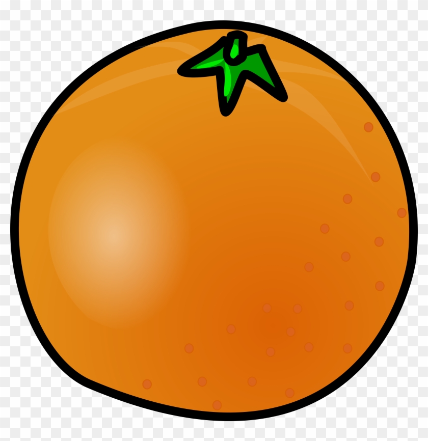 Orange Black, Food, Fruit, Outline, White, Cartoon, - Animated Picture Of An Orange #105653