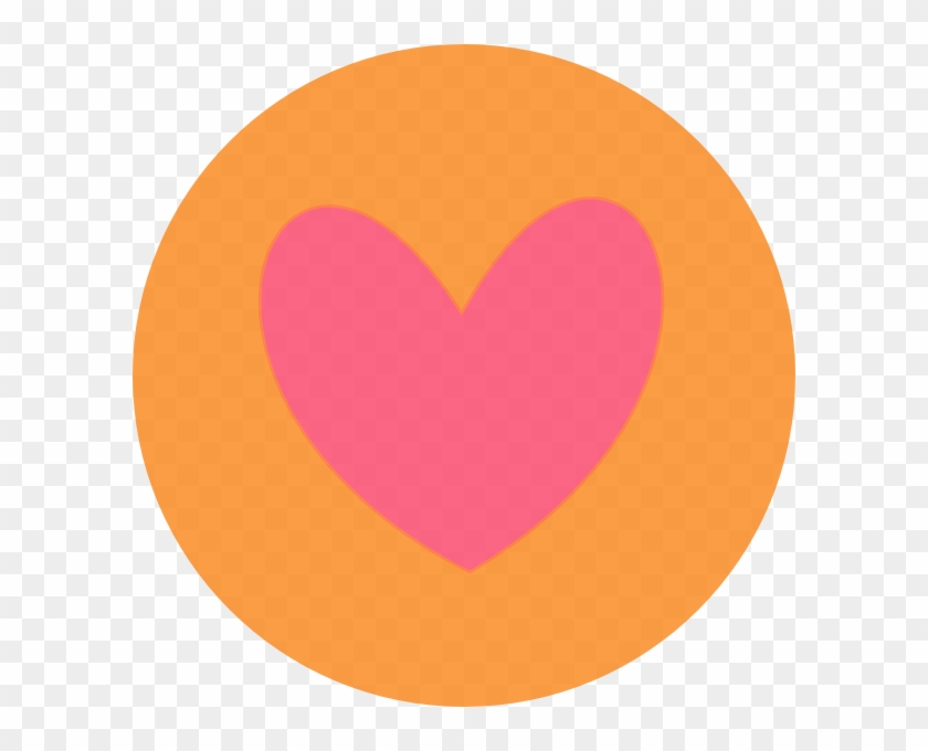 Heart In Circle Orange Clip Art - Heart #105662