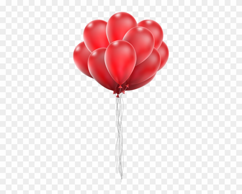 Balloon Bunch Png Clip Art Image - Red Heart Balloon Png #105758