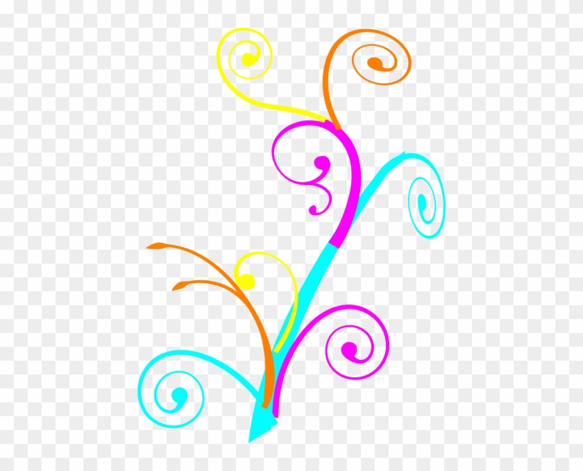 Colorful Swirls Clipart - Tree Branch Clip Art #105941