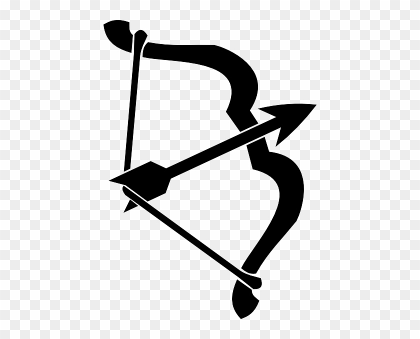 Bow And Arrow Black Clip Art - Bow And Arrow Clipart #106011