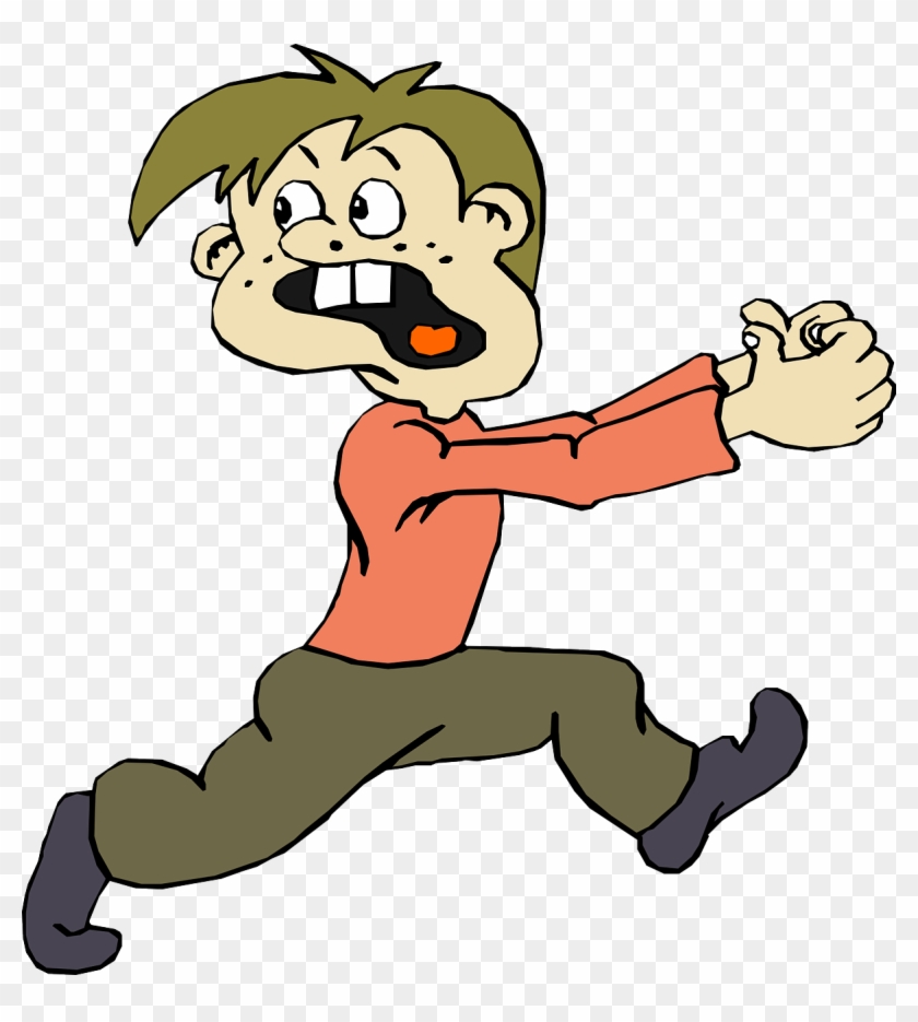 Scary Clipart Scared Guy - Cartoon Man Running Scared #106119