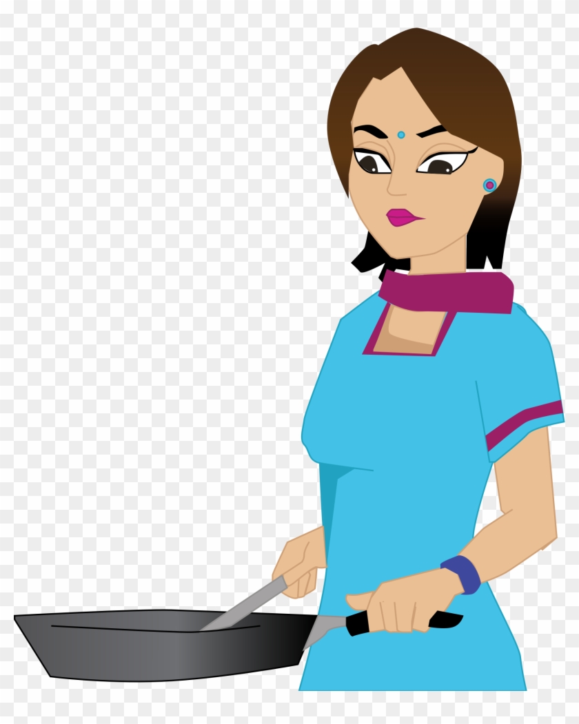 Big Image - Woman Cooking Clipart #106125