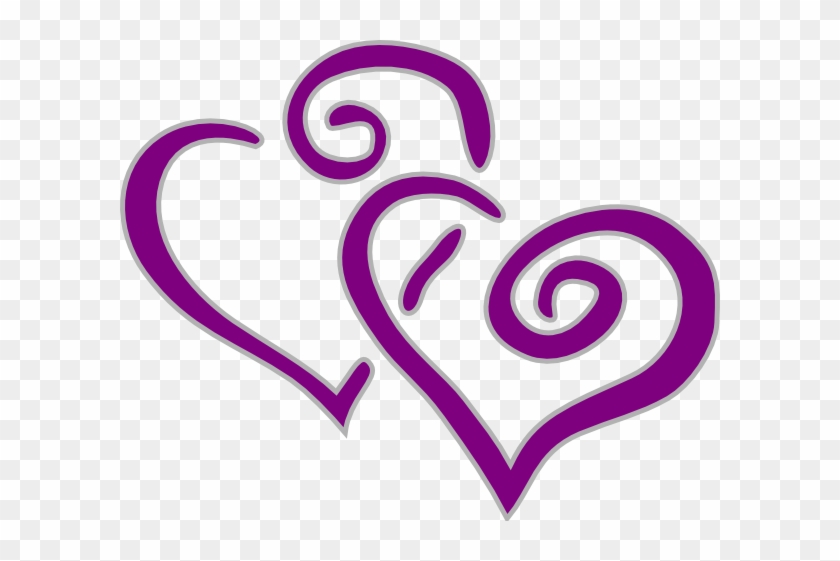 Interwined Heart Purple And Silver Clip Art At Clker - Hearts Clip Art #106416