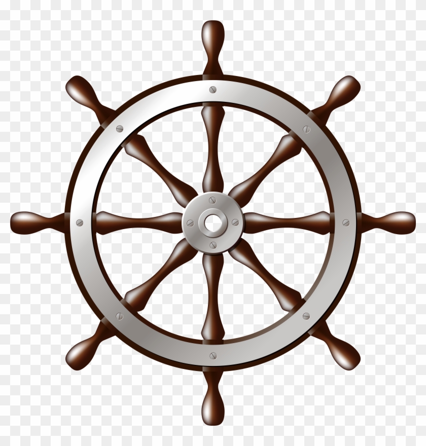 Ship Wheel Silver Png Clip Art - Ship Wheel Silver Png Clip Art #106573
