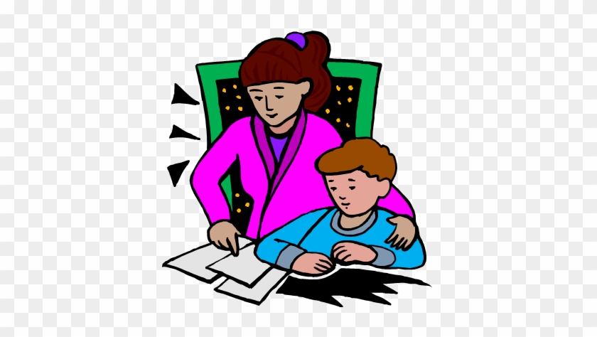 A Teacher's Idea - Mother Helping With Homework Clipart #106568