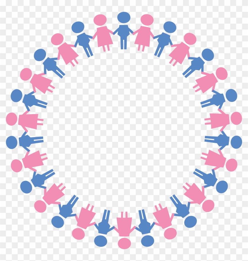 - Eps, - Svg, - Free Clipart Of A Round Border - Male And Female Symbols Holding Hands #106778