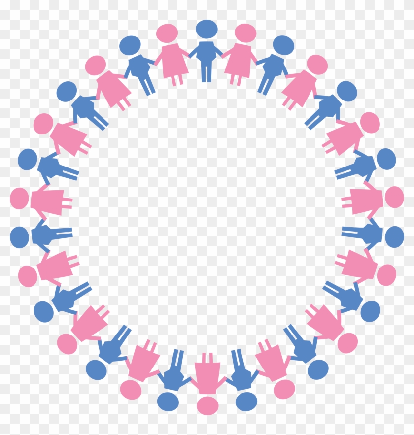 - Eps, - Svg, - Free Clipart Of A Round Border - Male And Female Symbols Holding Hands #106778