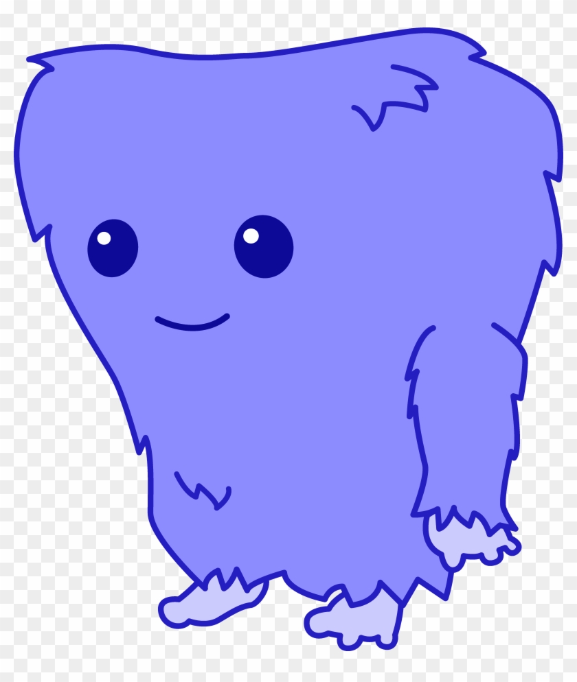 Cute Fuzzy Blue Monster - Cute Cartoon Monster Png #106870