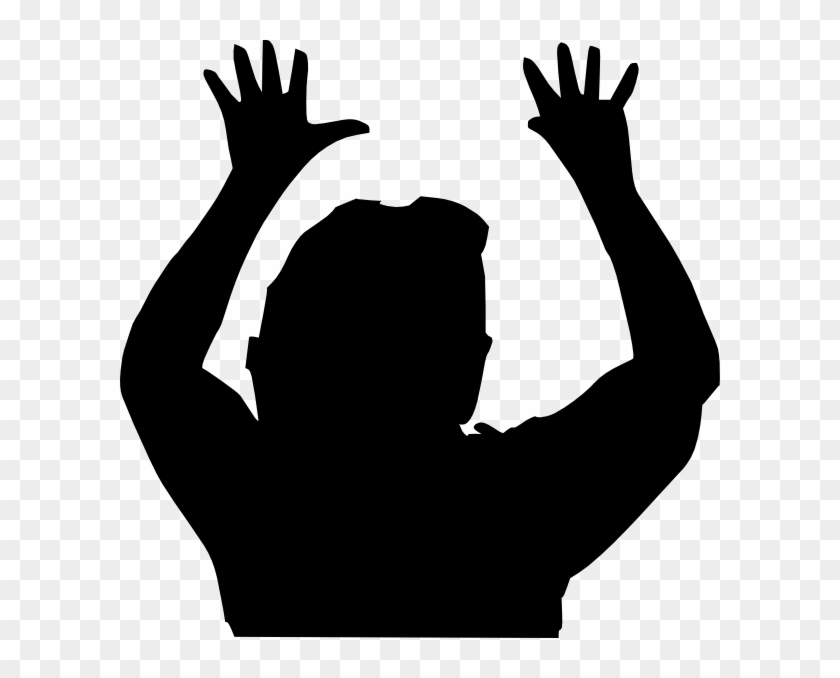 Raising Hands Silhouette Clip Art - Silhouette Raising Hand #107111