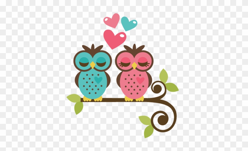 Owls In Love Svg File For Scrapbooking And Cardmaking - Owls In Love Clipart #107497