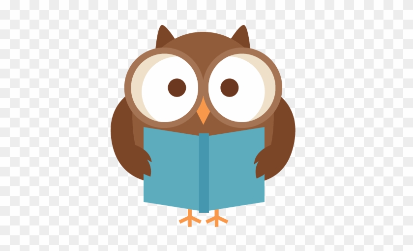 Reading Owl Svg Scrapbook Title School Svg Cut Files - Clip Art Owl Reading #107591