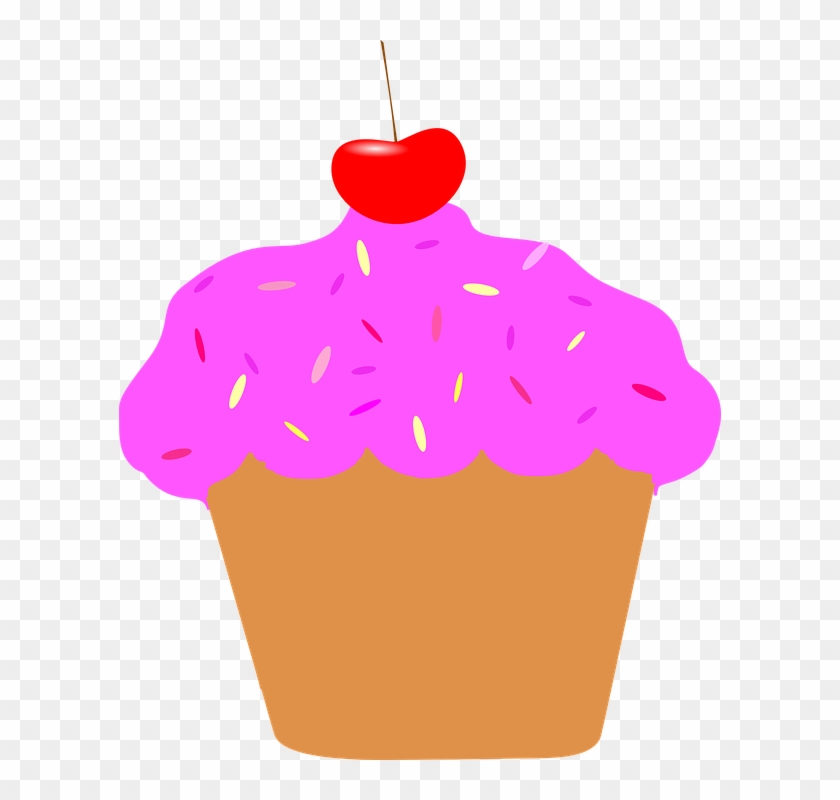 Pink Cherry Cupcake Clip Art At Vector Clip Art Online - Animation Cupcakes #107719