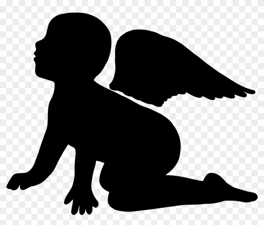 Angel, Boy, Cherub, Divine, Religion - Boy Angel Silhouette Png #107740