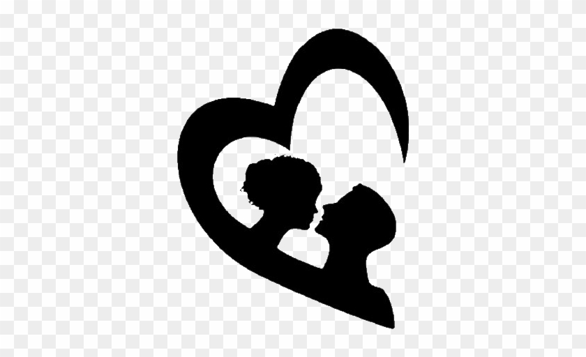 Valentine's Day Couples Silhouettes - Cross Stitch Silhouette Hearts #107935