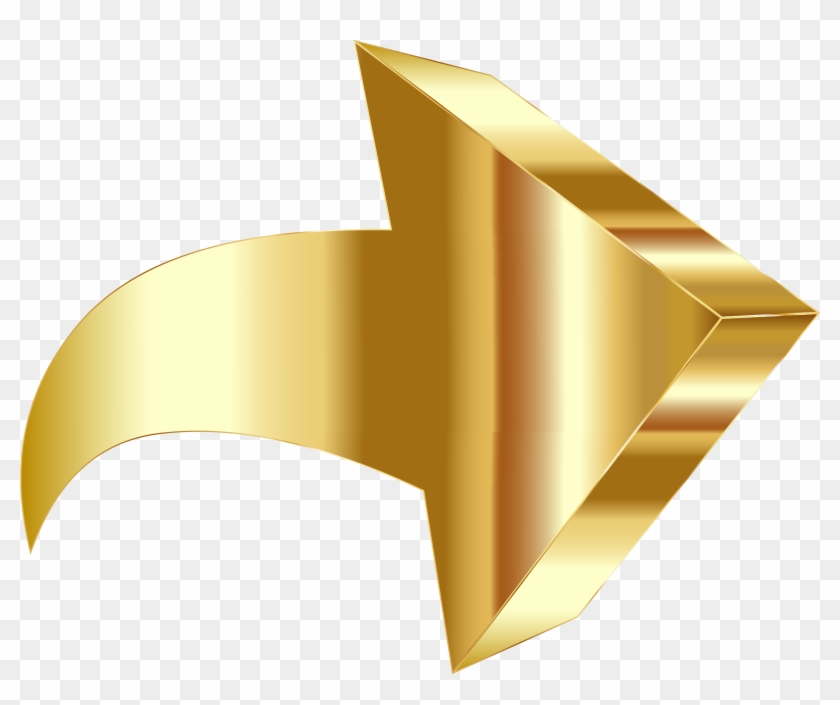 Sparkling Gold 3d Arrow - Gold Arrow Png #108077