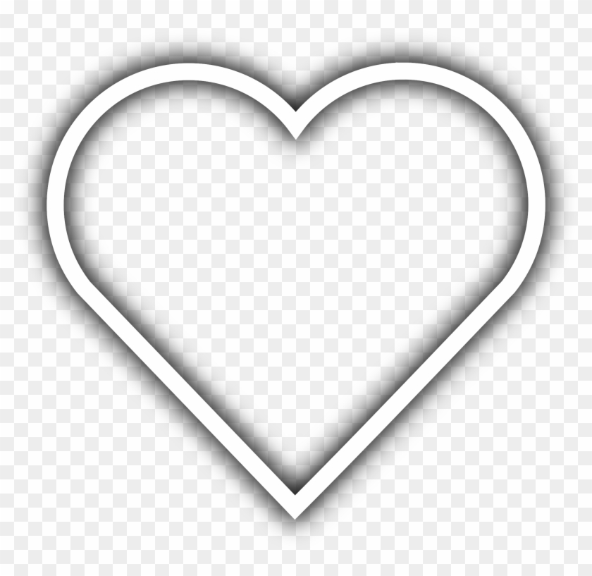 Simple Heart Clip Art - White Heart Outline Transparent #108079