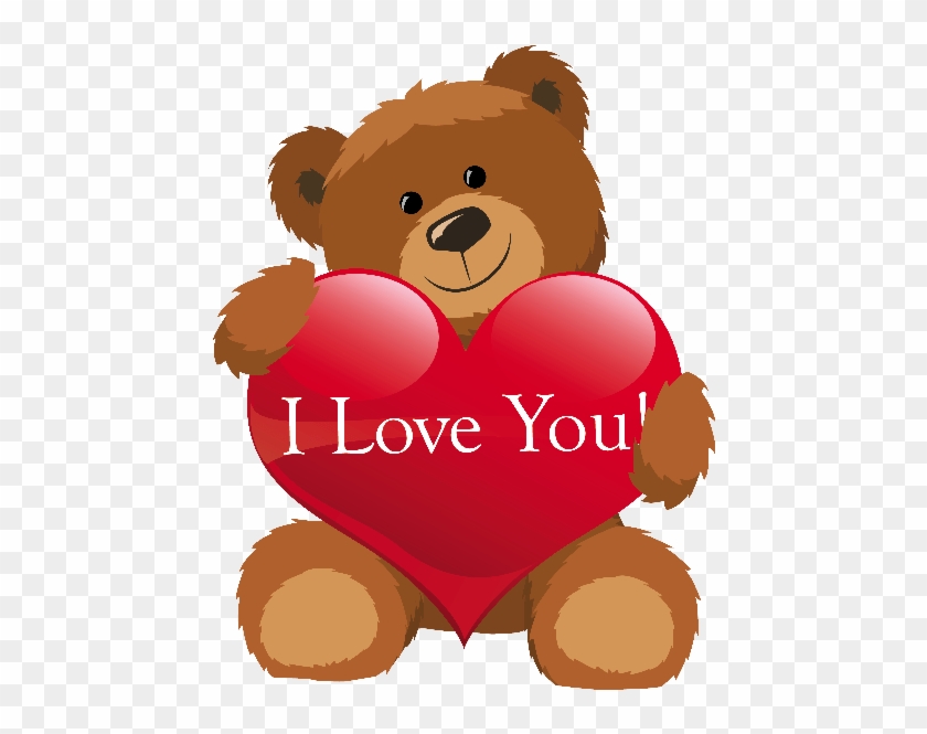 Happy Valentine Quotes Red Love Hearts Flowers Roses - Teddy Bear Love Png #108340