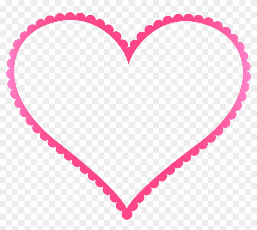 Pink Heart Border Frame Transparent Png Clip Art - Heart Border Png #108366