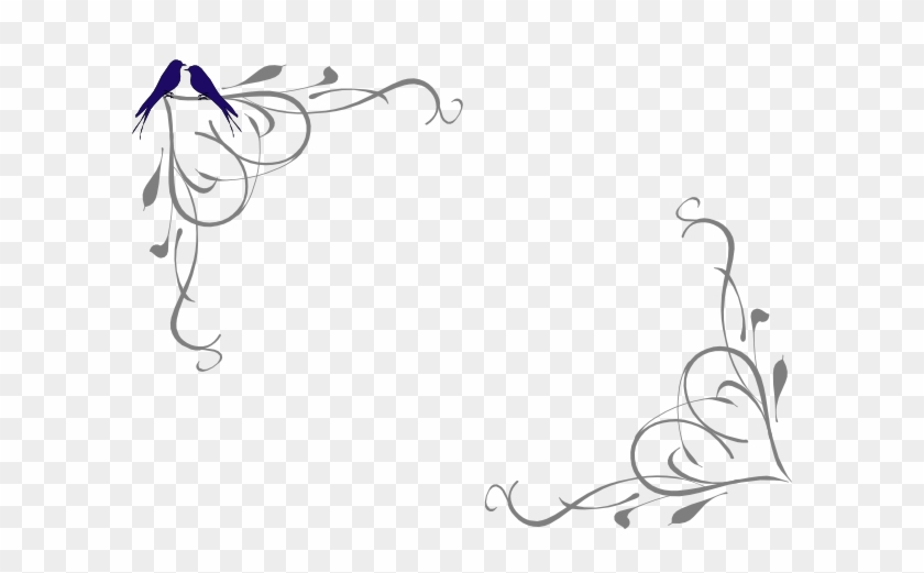 Love Birds Corner Frame Clip Art - Corner Frame Vector Png #108539