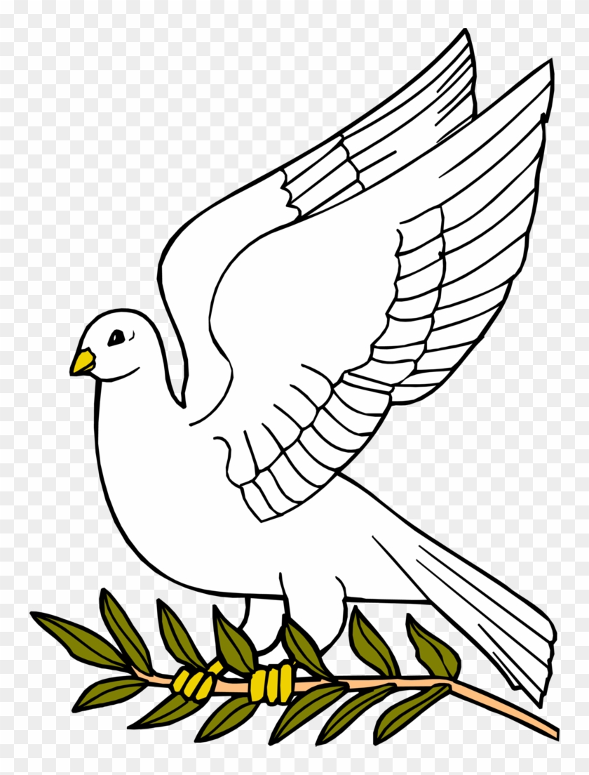 Descending Dove Clipart - Dove With Olive Leaf #108879