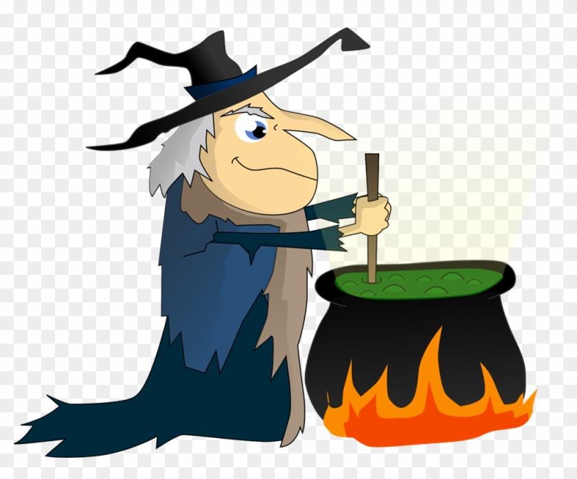 Clipart Cartoon Witches Witch Pencil And In Color - Witch Stirring A Cauldron #109788