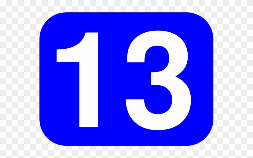 13 Clip Art Blue Rounded Rectangle With Number 13 Clip - Imagenes Del Numero 13 #110391
