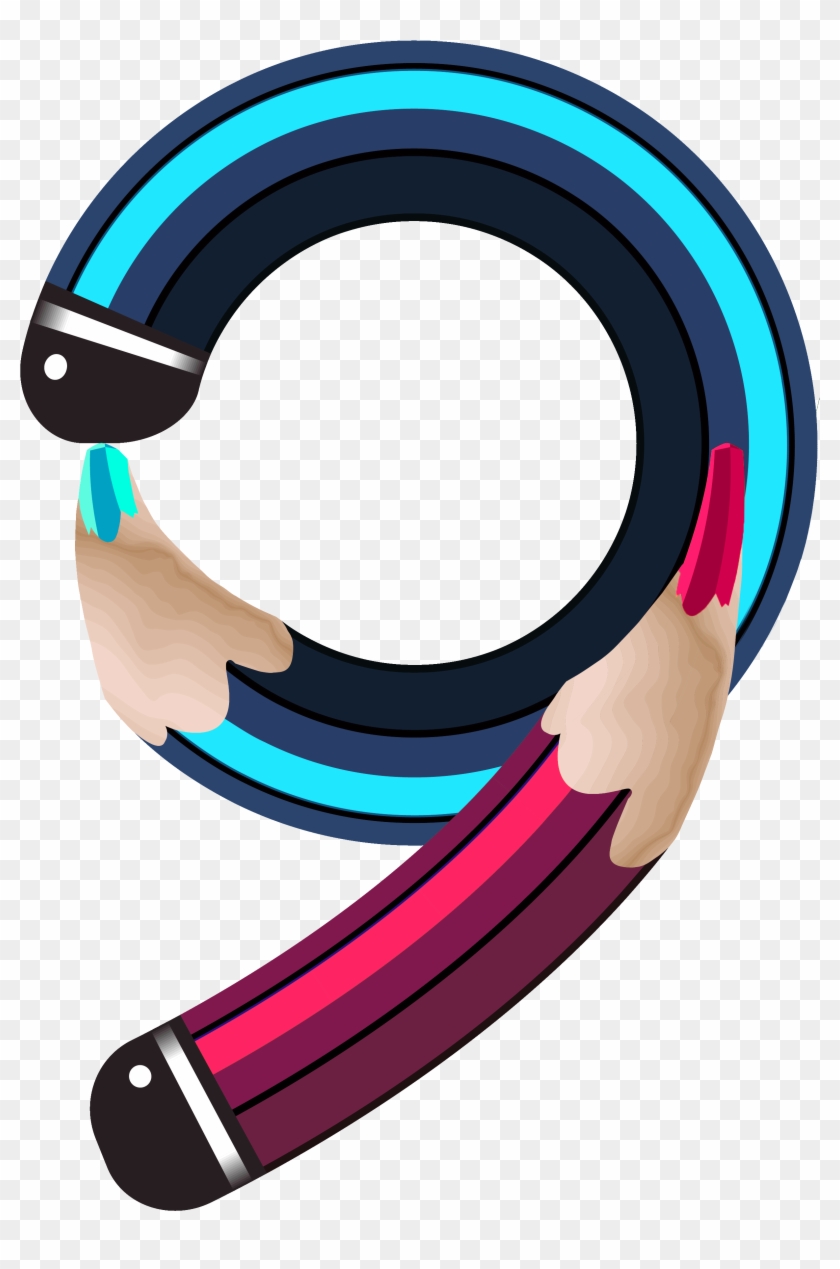 Pencil Number Nine Png Clipart Image - Clip Art #110526