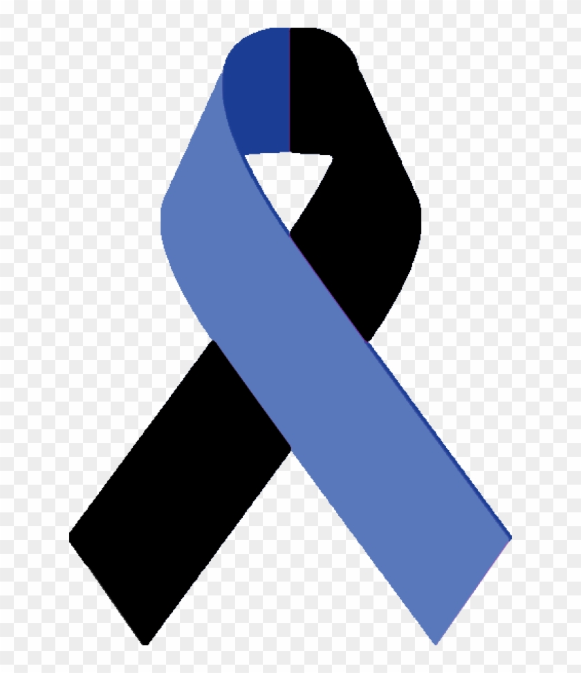Blue Number 1 Clip Art - Blue And Black Awareness Ribbon #110600
