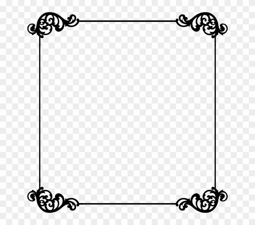 Free Border Templates - Black Swirl Border Square #110886