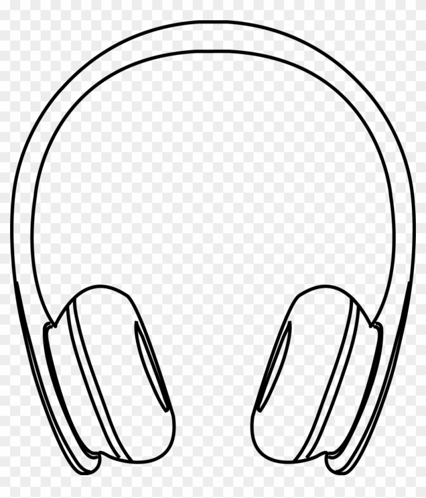 Dj Clipart Computer Headphone - Headphone Black And White #111048