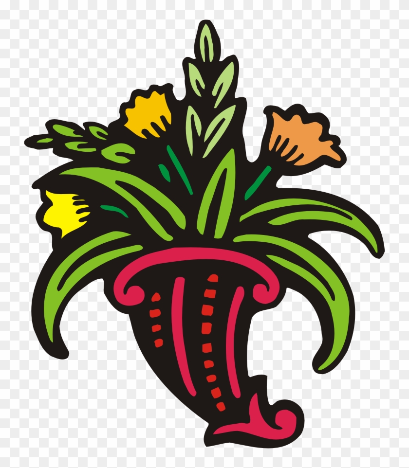 Cross And Flowers Clip Art - Clip Art #111108