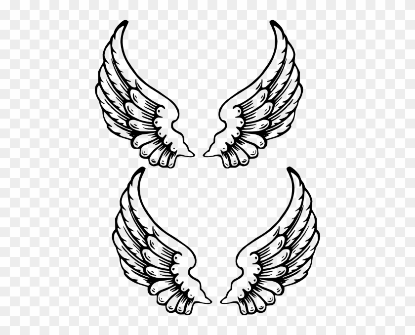 Angel Wings 1 Clip Art - Angel Wings Coloring #111353