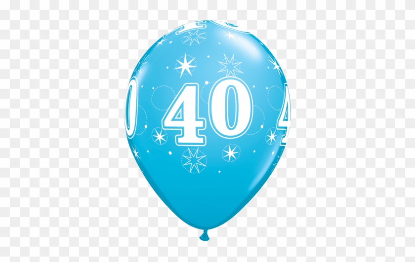 40th Birthday Robin's Egg Blue Latex Balloons - Happy Birthday Blue Balloon #111415