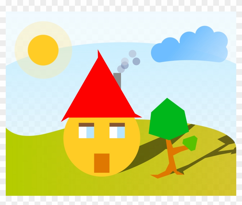 Face House Free Vector - Tegneserie Hus #111557