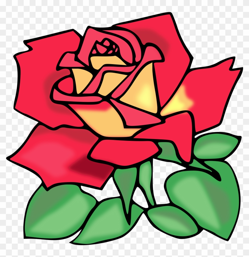 Red Rose Clip Art - Imagenes Para Estampar A Color #111598