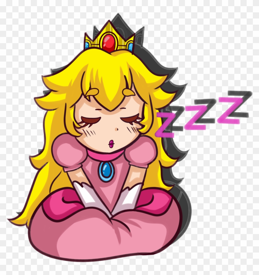 Peach Chibi Sleeping By Kiraki11 Peach Chibi Sleeping - Drawing #589732