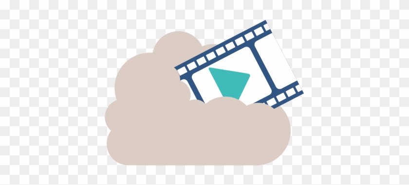 Filmstrip With Play Button Into The Cloud - Graphic Design #589780