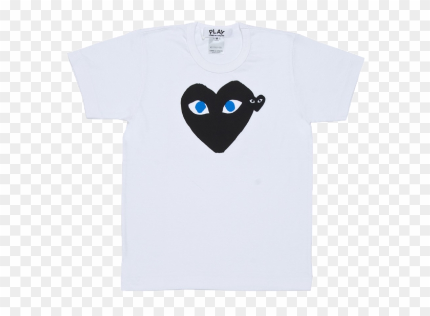 Cdg P1t088 Play T-shirt Black Heart White - Comme Des Garcons Play #589790
