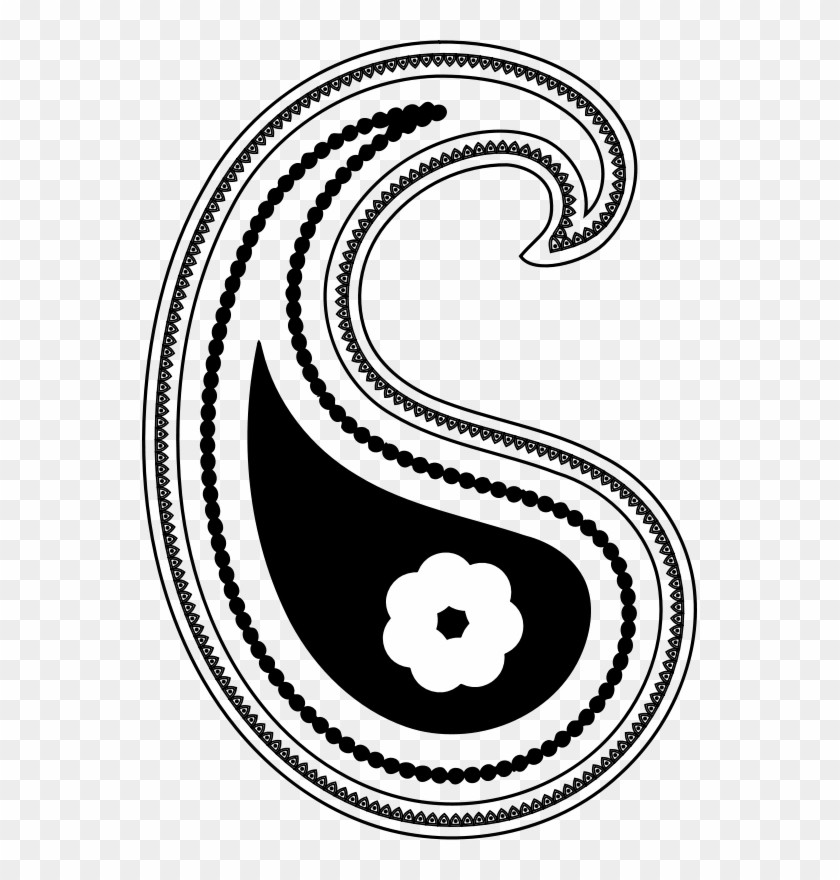 Free Paisley Free Paisley - Black And White Paisley Clip Art #589815