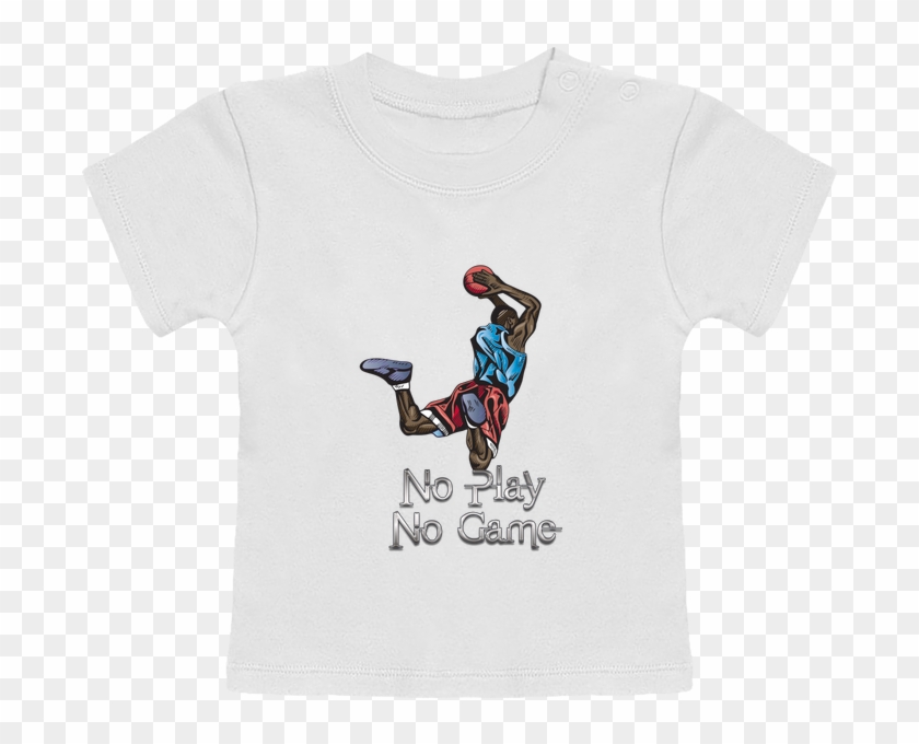 T-shirt Bébé Manches Courtes No Play No Game Manches - Cartoon Basketball Player Dunking #589890