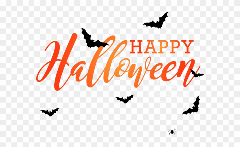 Happy Halloween With Bats Png Clip Art Image - Happy Halloween Png Transparent #590221