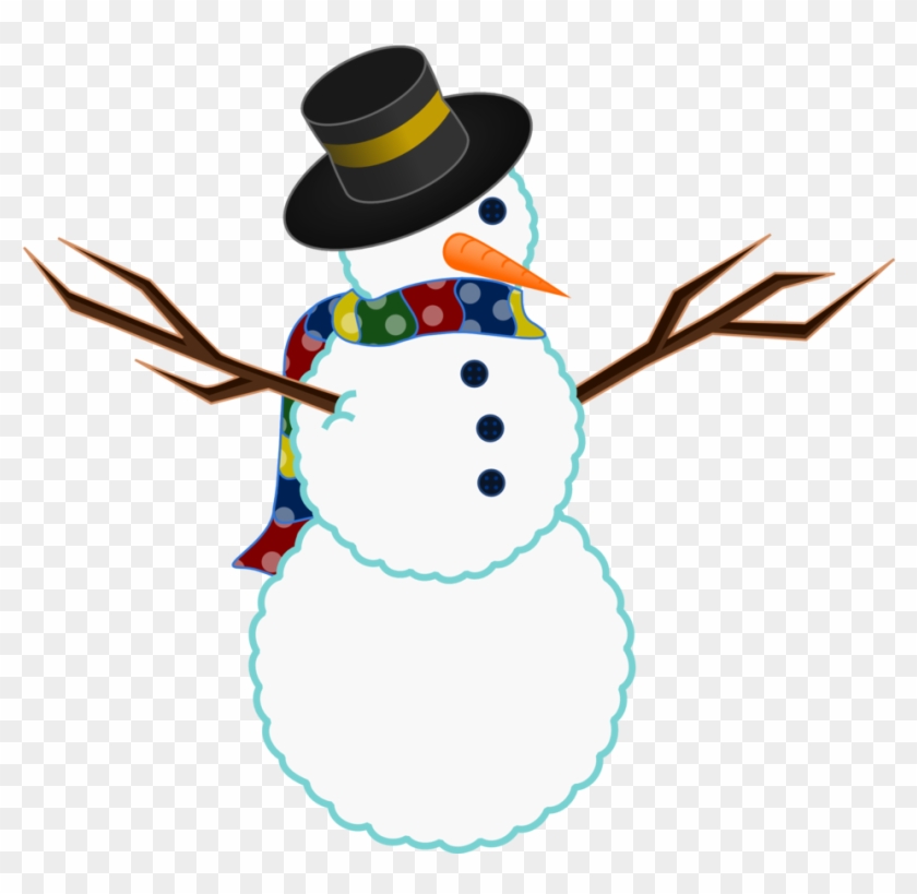 A Scarfed Snowman - Snowman Free Clip Art #590339