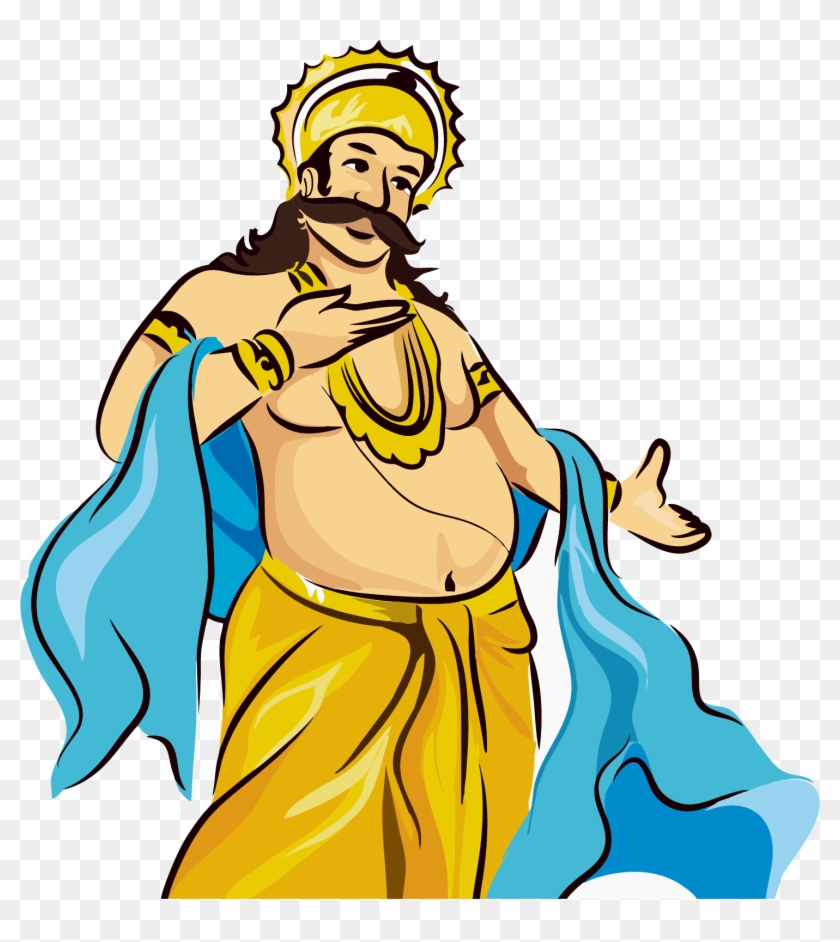 Kerala Animation Onam - Onam Mahabali Vector - Free Transparent PNG Clipart  Images Download